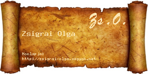 Zsigrai Olga névjegykártya