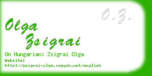 olga zsigrai business card